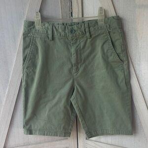 Nordstrom Kids' Cotton Light Olive Green Flat front Shorts Boy Size 14